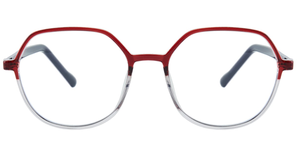 Acetate Geometric Frame pattern-red