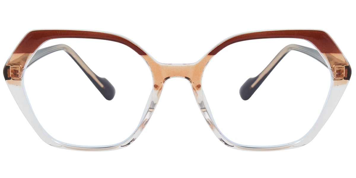 Acetate Geometric Frame pattern-brown