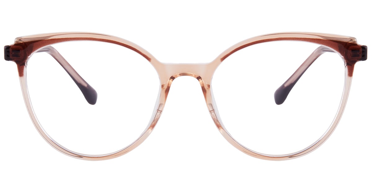 Acetate Oval Frame pattern-brown