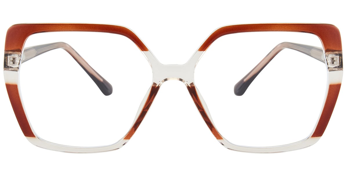 Acetate Geometric Frame pattern-brown