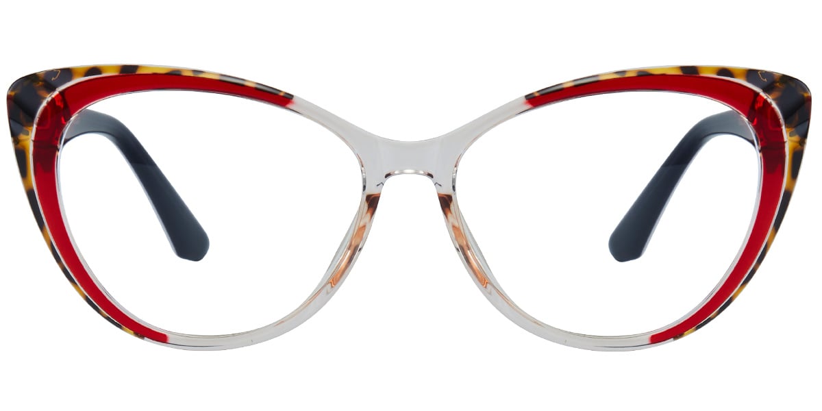 Acetate Cat Eye Frame pattern-red