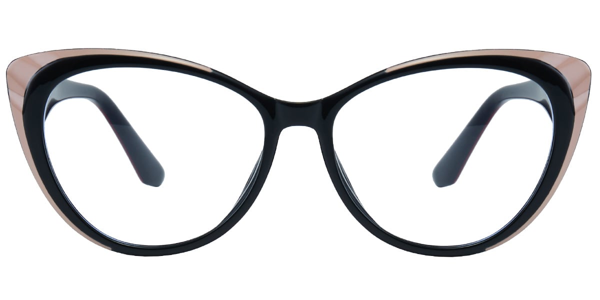 Acetate Cat Eye Frame pattern-black