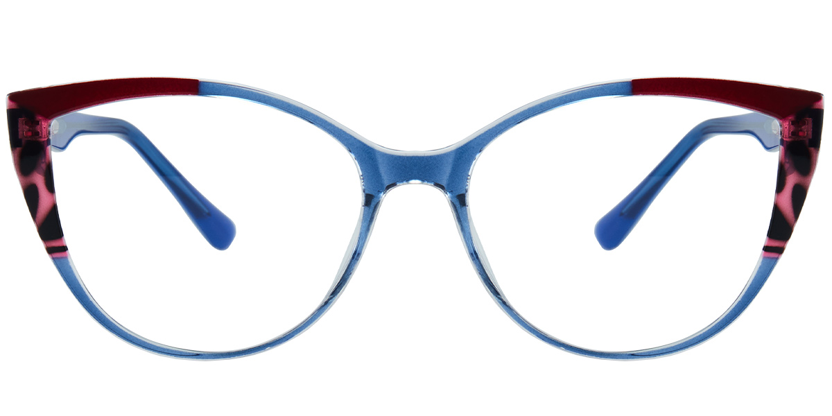 Acetate Square Frame pattern-blue