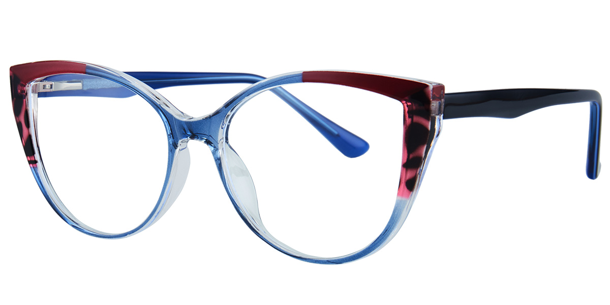 Acetate Square Frame pattern-blue