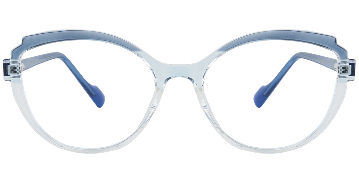 Acetate Oval Frame pattern-blue