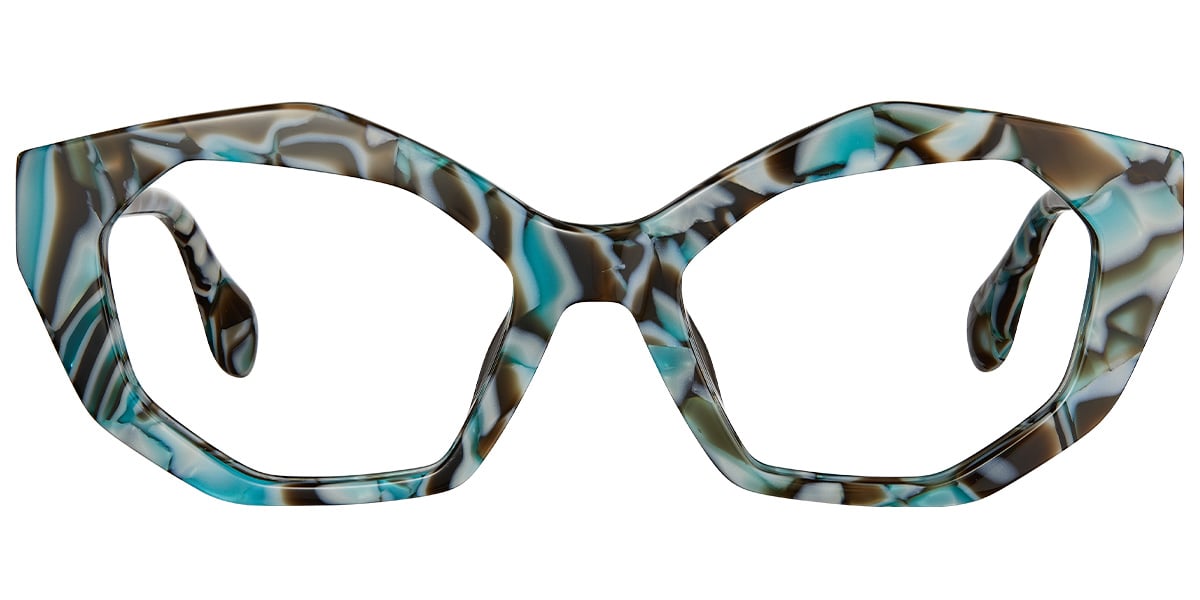 Acetate Geometric Frame pattern-blue