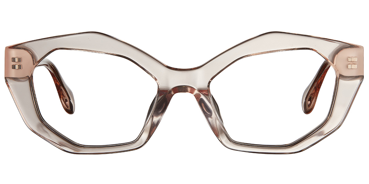 Acetate Geometric Frame translucent-pink