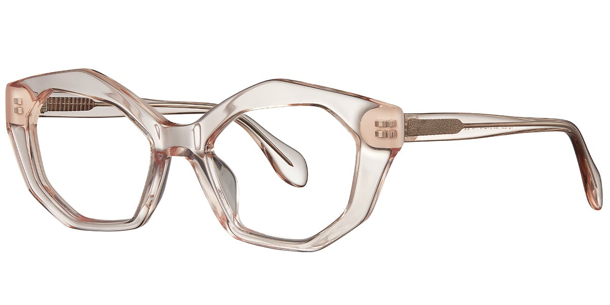 Acetate Geometric Frame translucent-pink