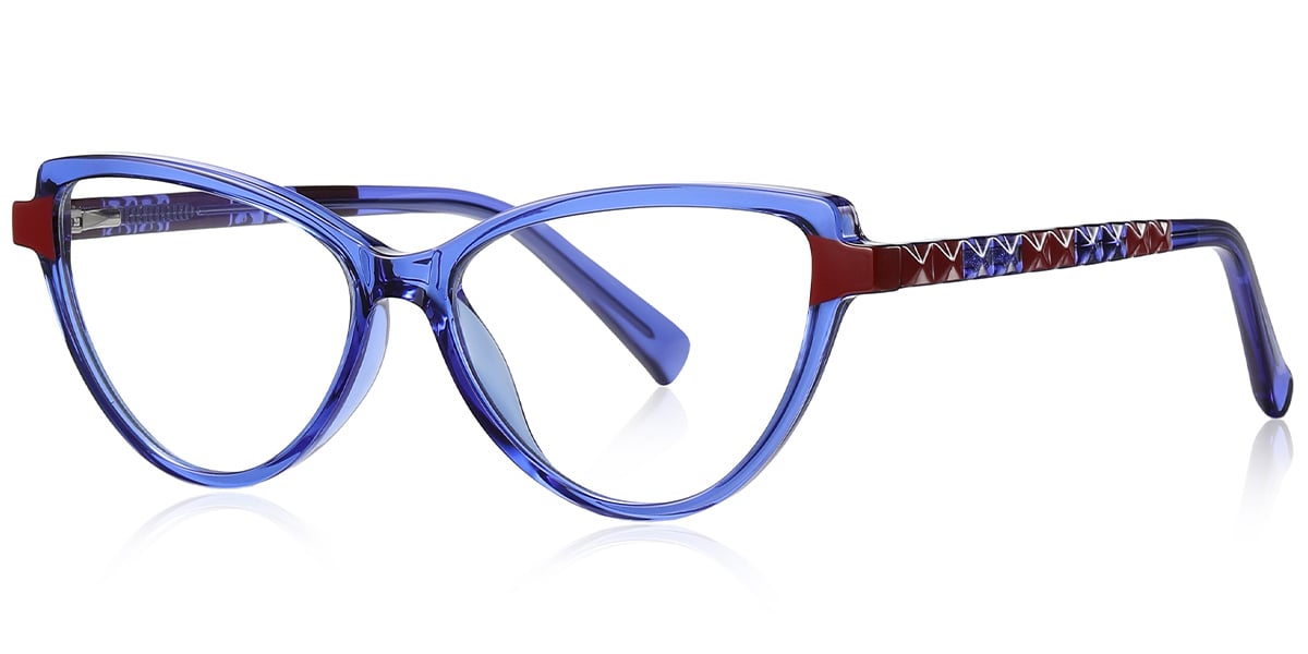 Cat Eye Frame translucent-blue