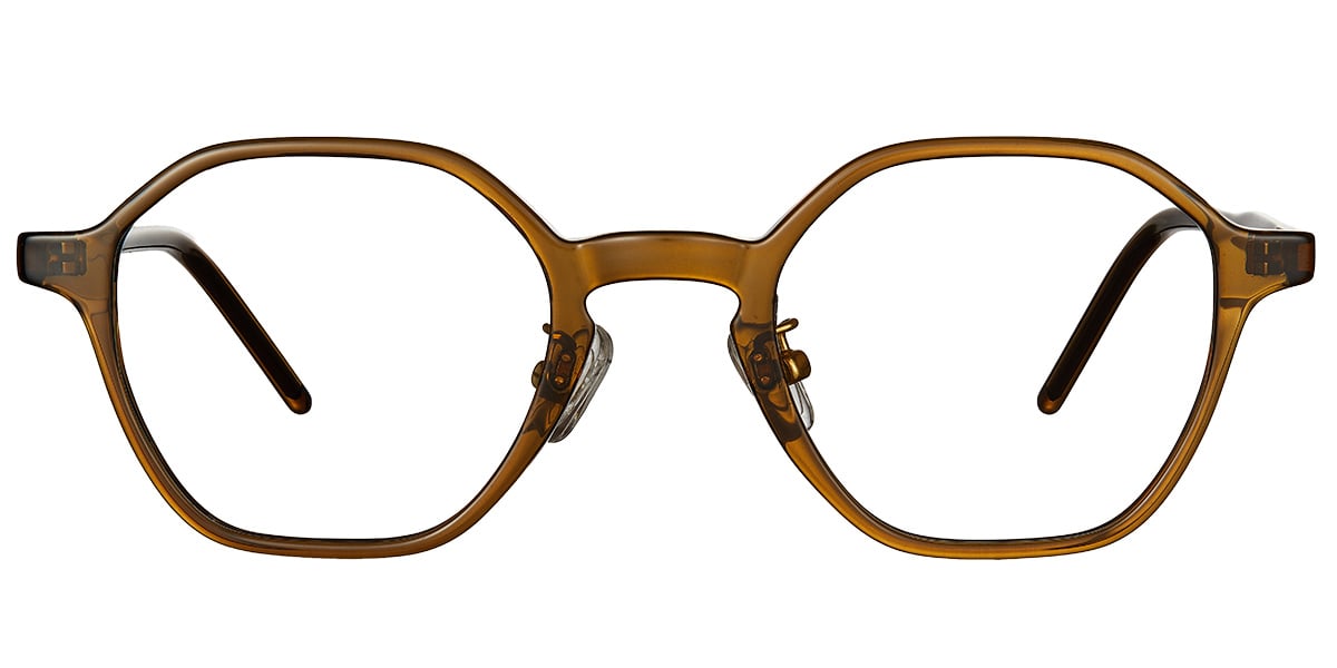 Acetate Geometric Frame translucent-brown