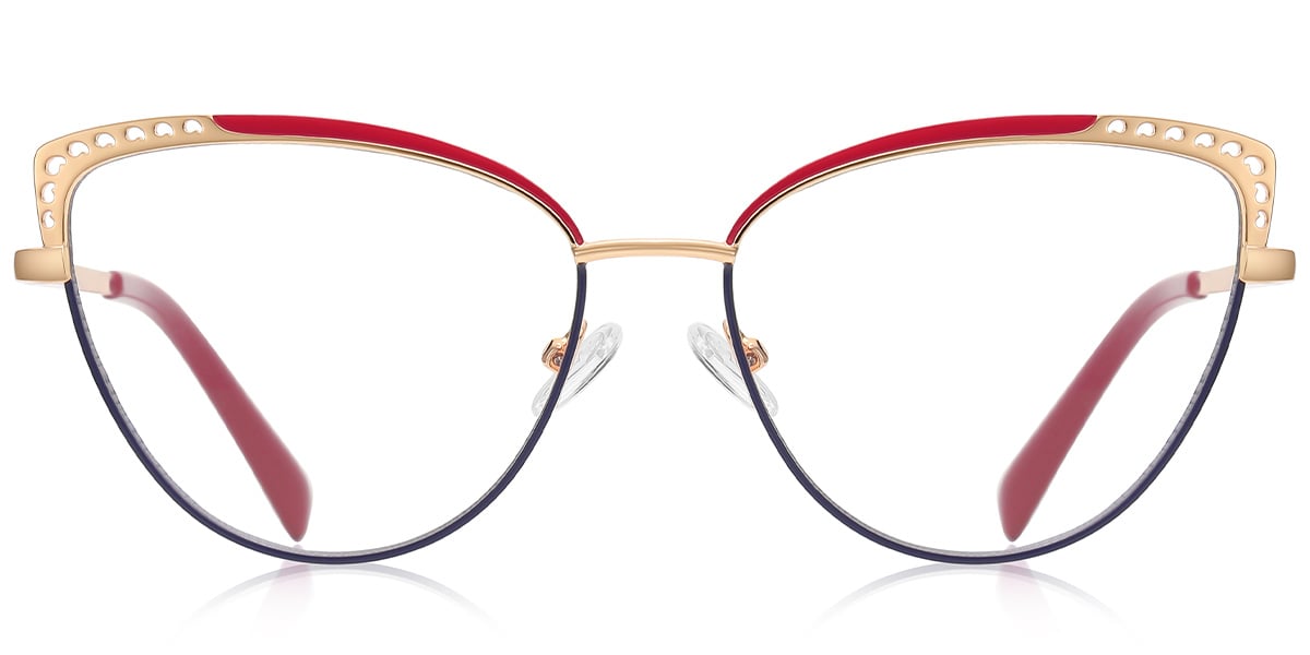 Cat Eye Frame pattern-red