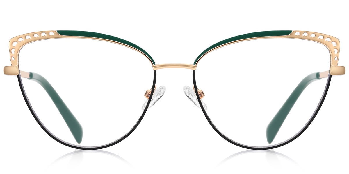 Cat Eye Frame pattern-green