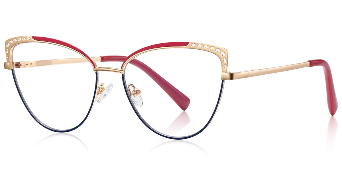 Cat Eye Frame pattern-red