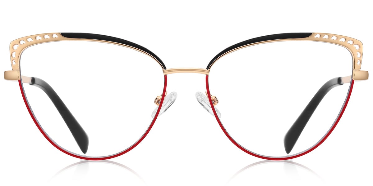 Cat Eye Frame pattern-black