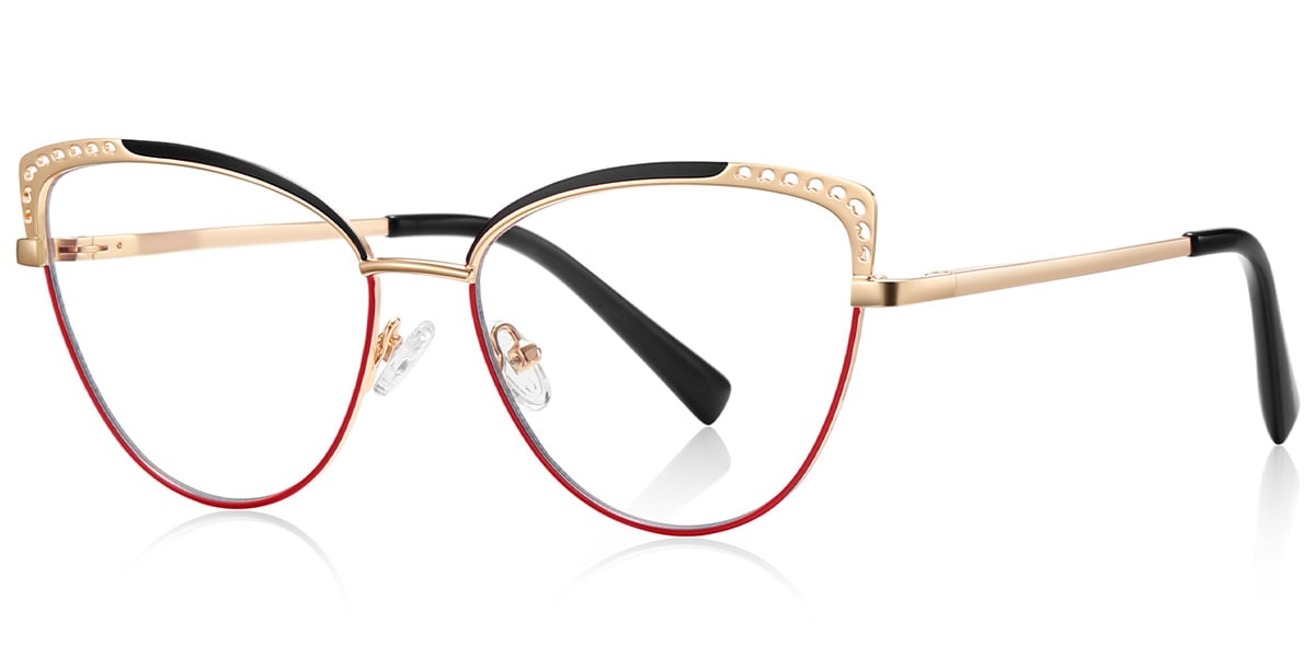 Cat Eye Frame pattern-black