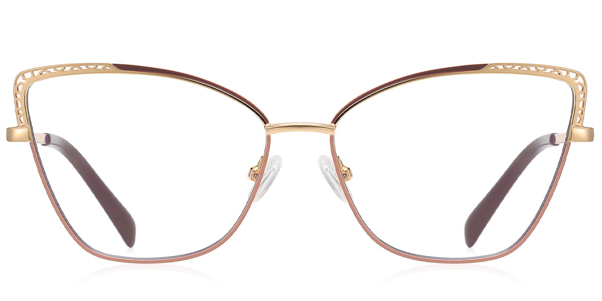 Cat Eye Frame pattern-brown