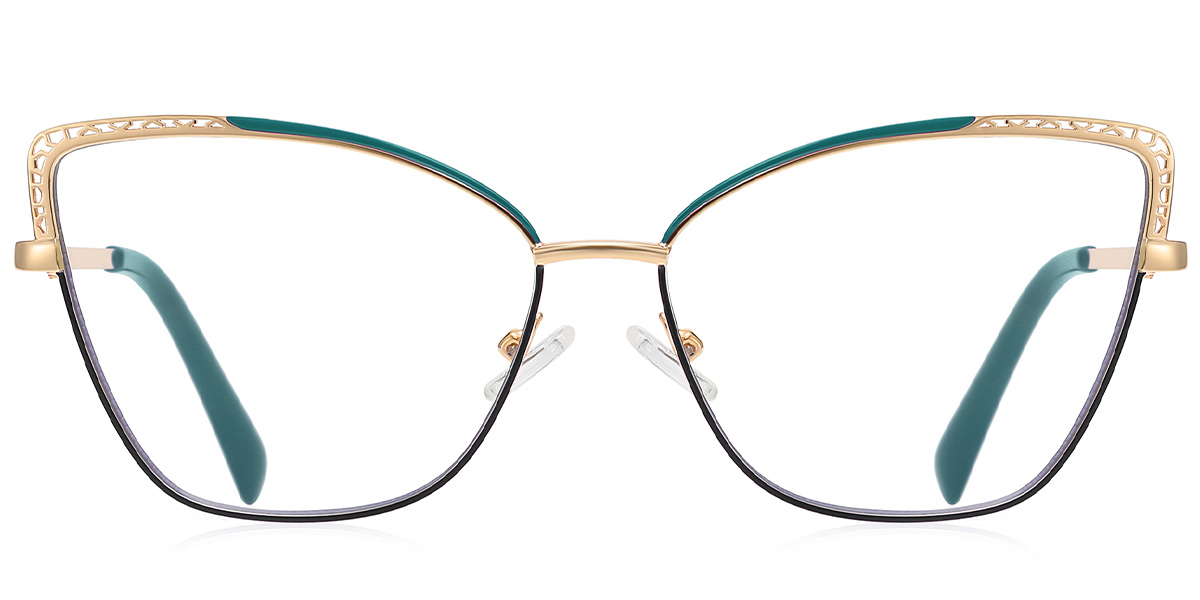 Cat Eye Frame pattern-green