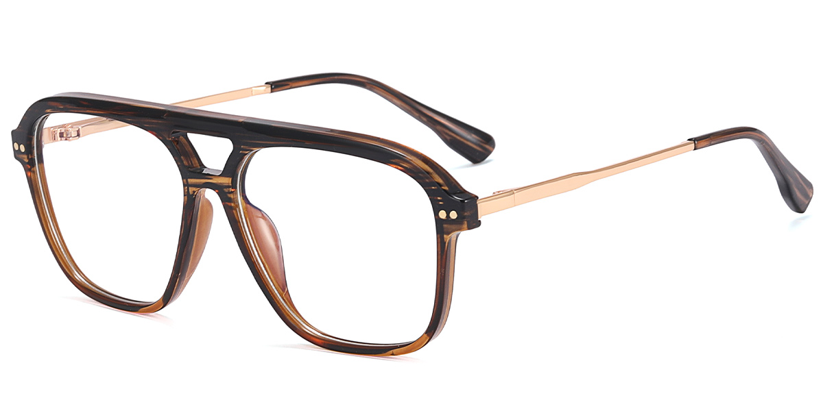 Aviator Frame pattern-brown