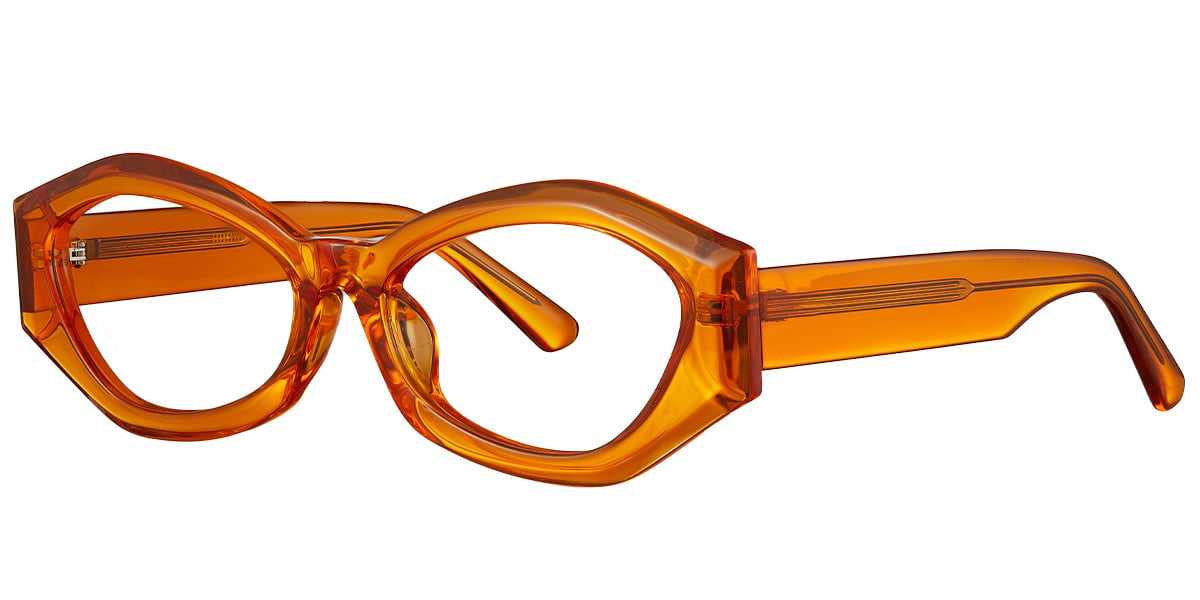 Acetate Geometric Frame translucent-orange