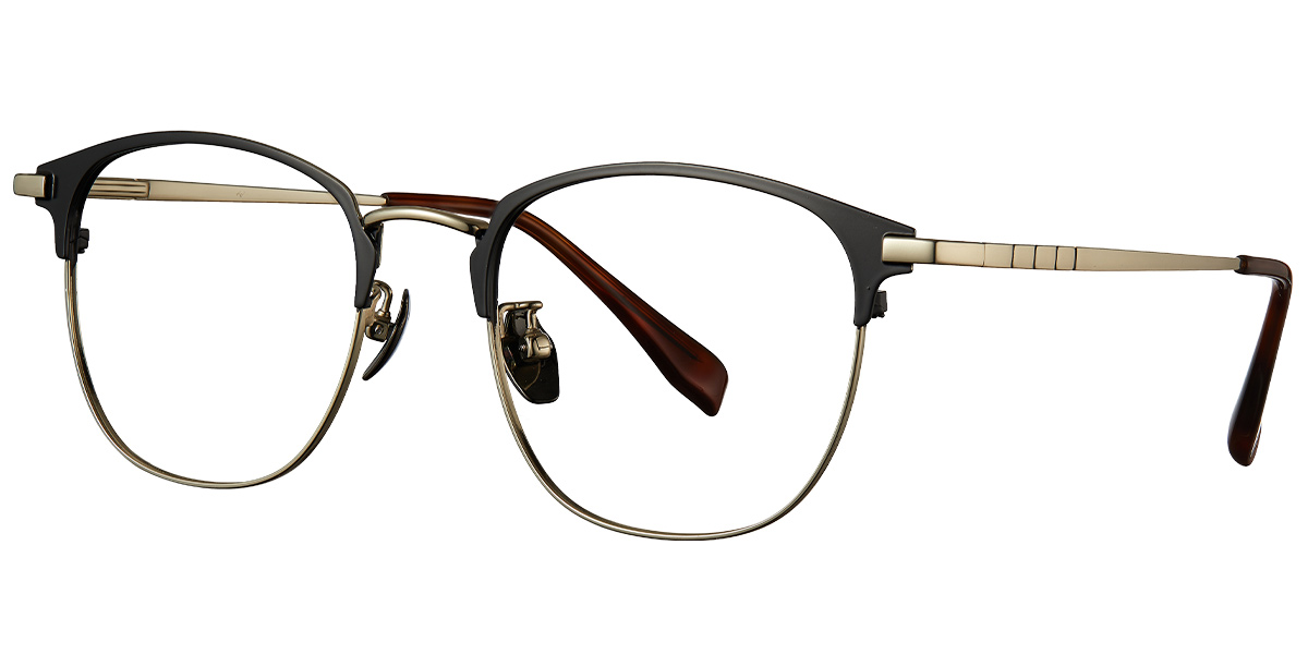 Titanium Square Frame black-gold