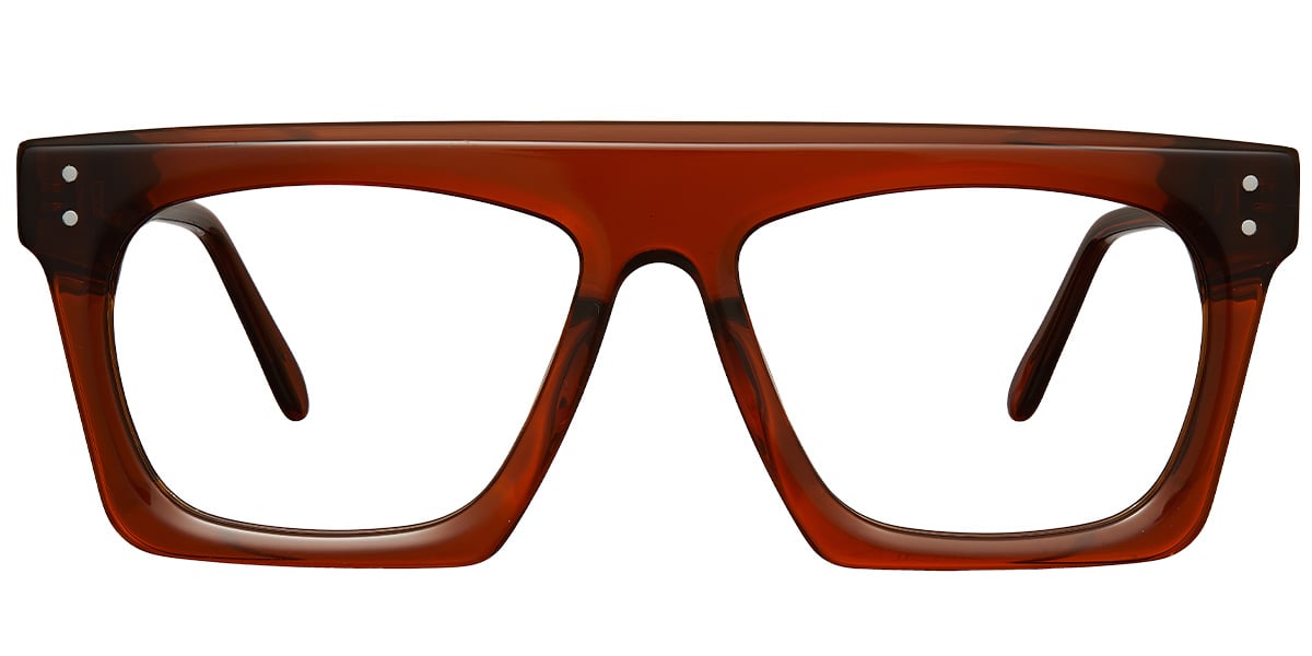 Acetate Square Frame translucent-brown