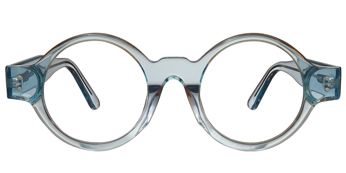 Acetate Round Frame translucent-blue