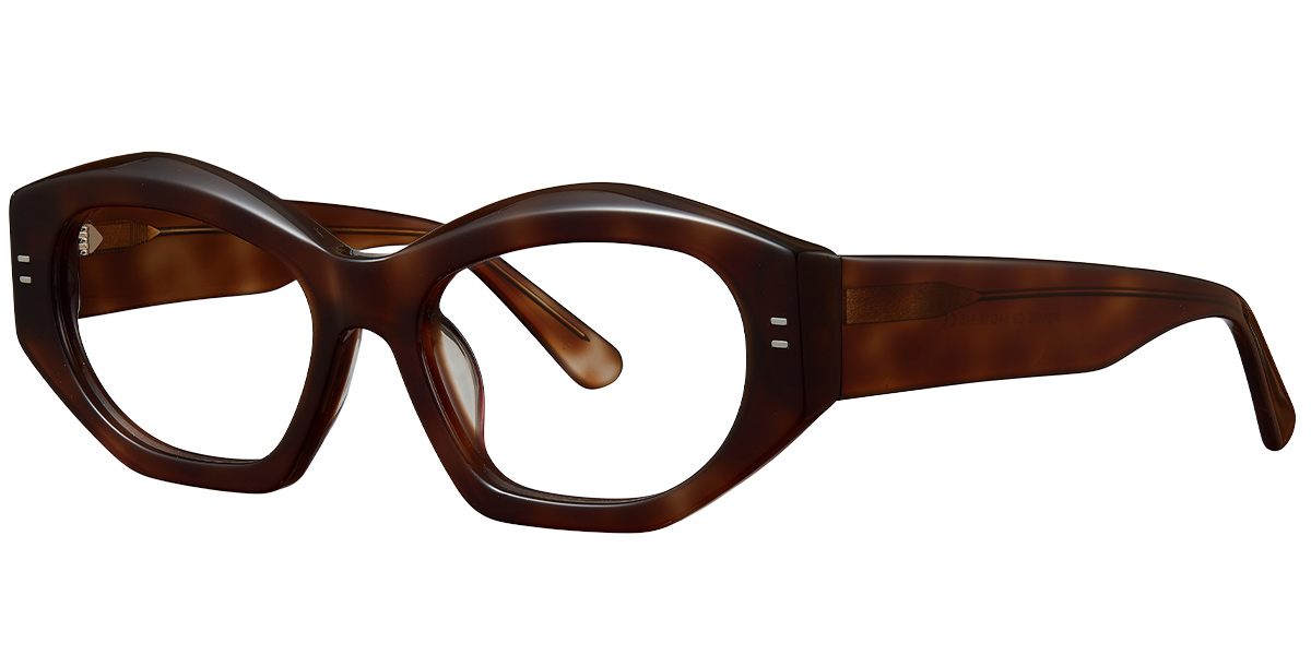 Acetate Geometric Frame translucent-brown