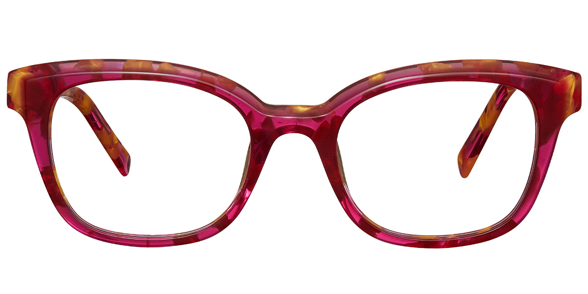 Acetate Square Frame pattern-red