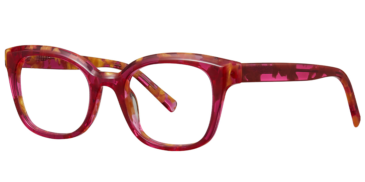 Acetate Square Frame pattern-red