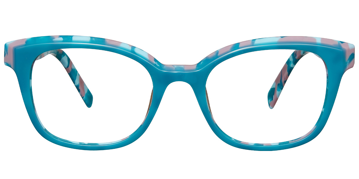 Acetate Square Frame pattern-blue