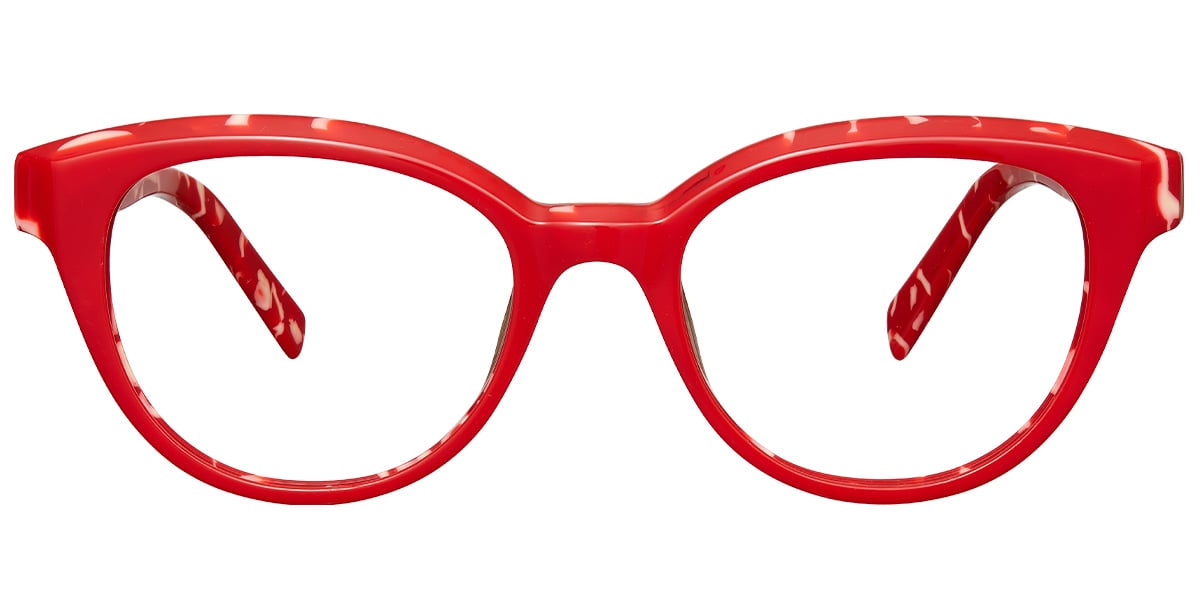 Acetate Oval Frame pattern-red