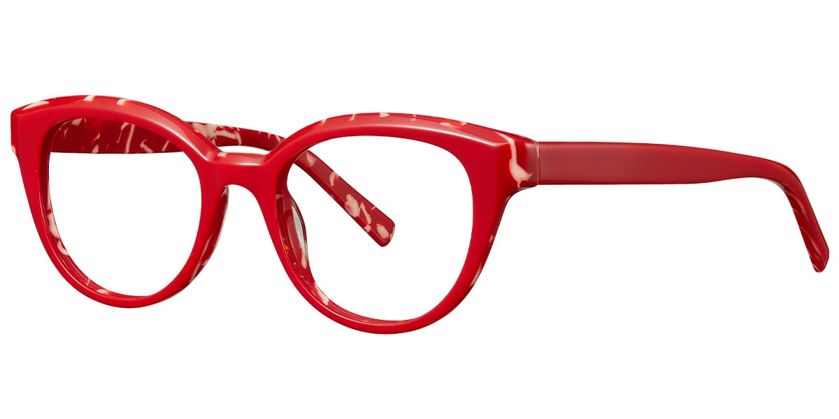 Acetate Oval Frame pattern-red