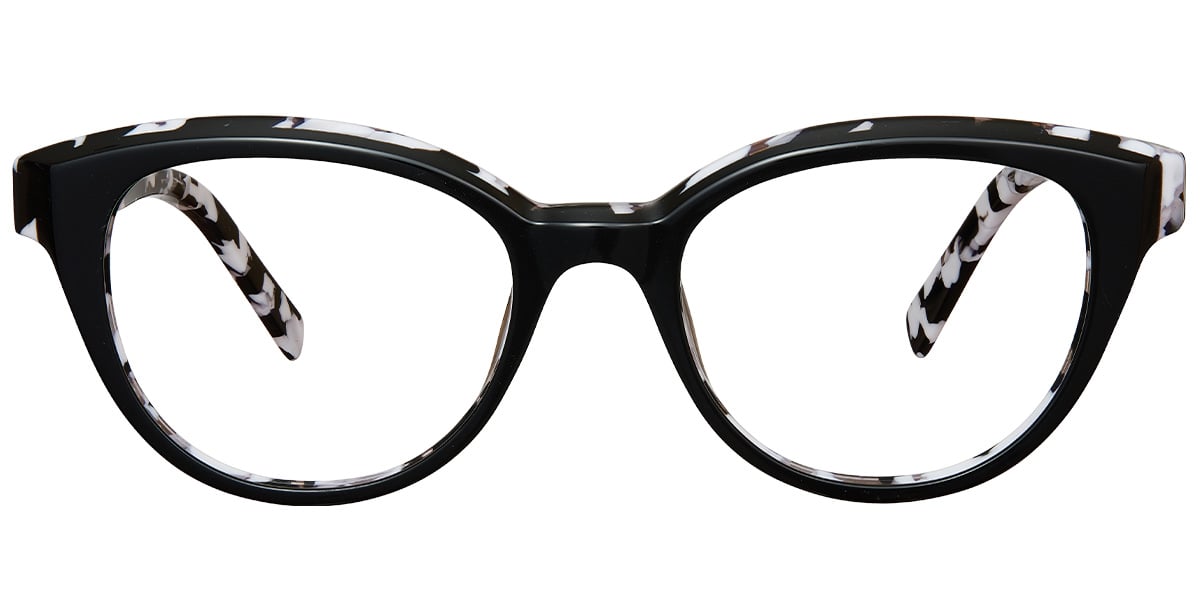 Acetate Oval Frame pattern-black