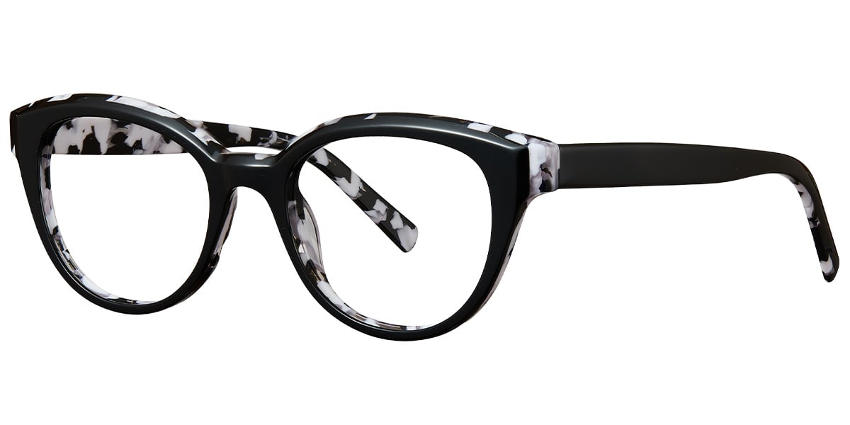 Acetate Oval Frame pattern-black