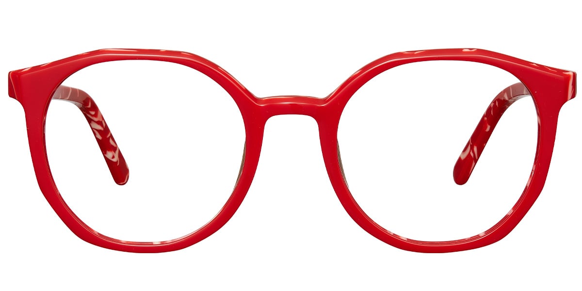 Acetate Geometric Frame pattern-red