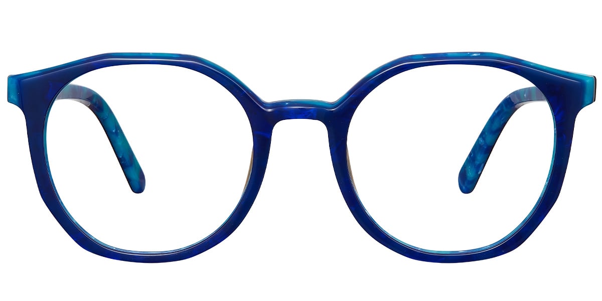 Acetate Geometric Frame pattern-blue