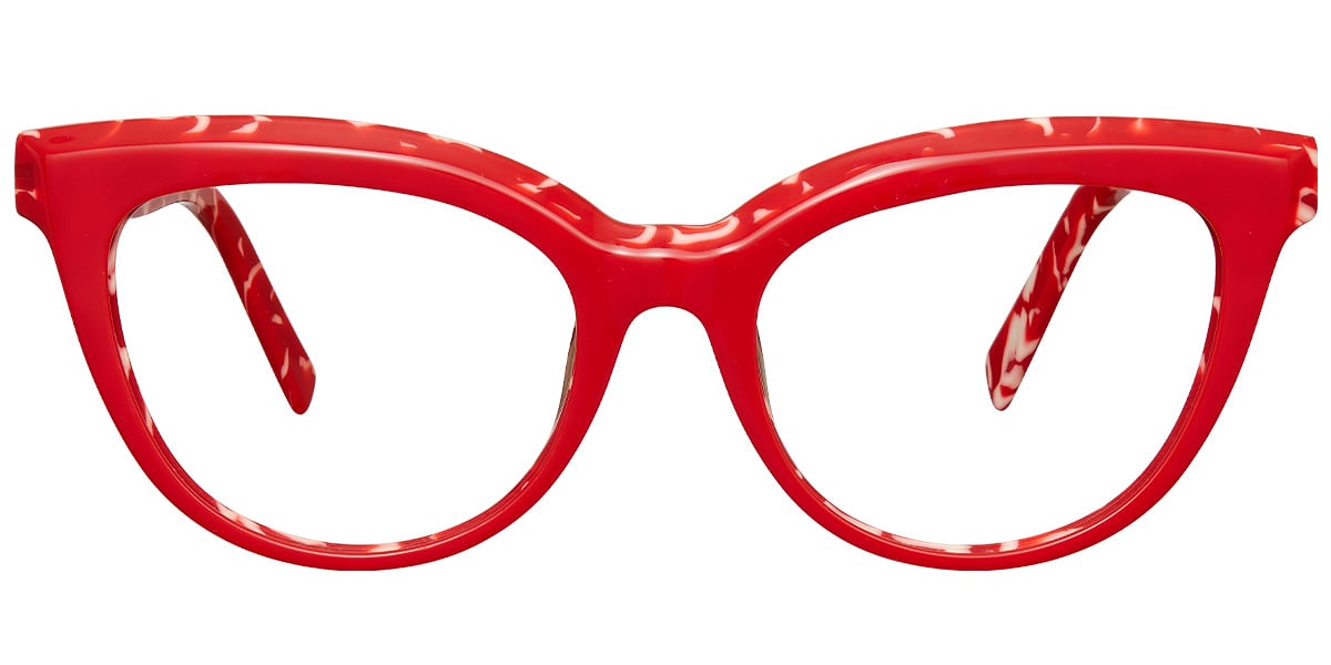 Acetate Cat Eye Frame pattern-red