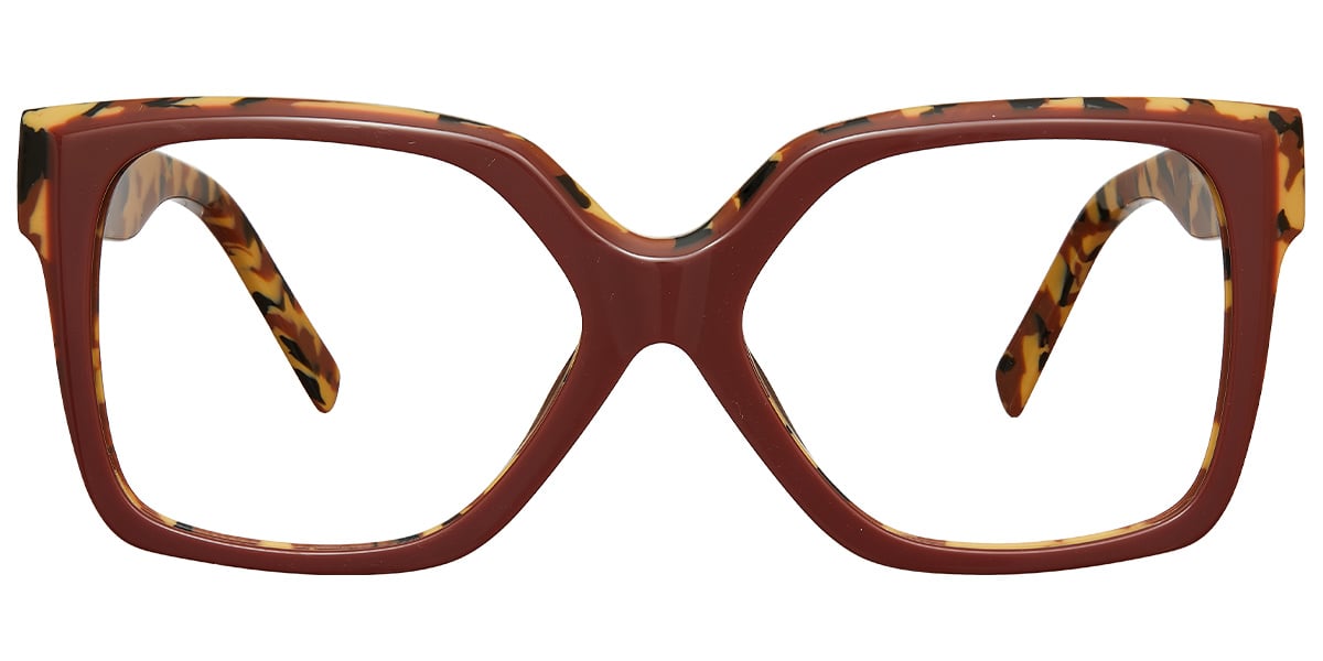 Acetate Square Frame pattern-brown