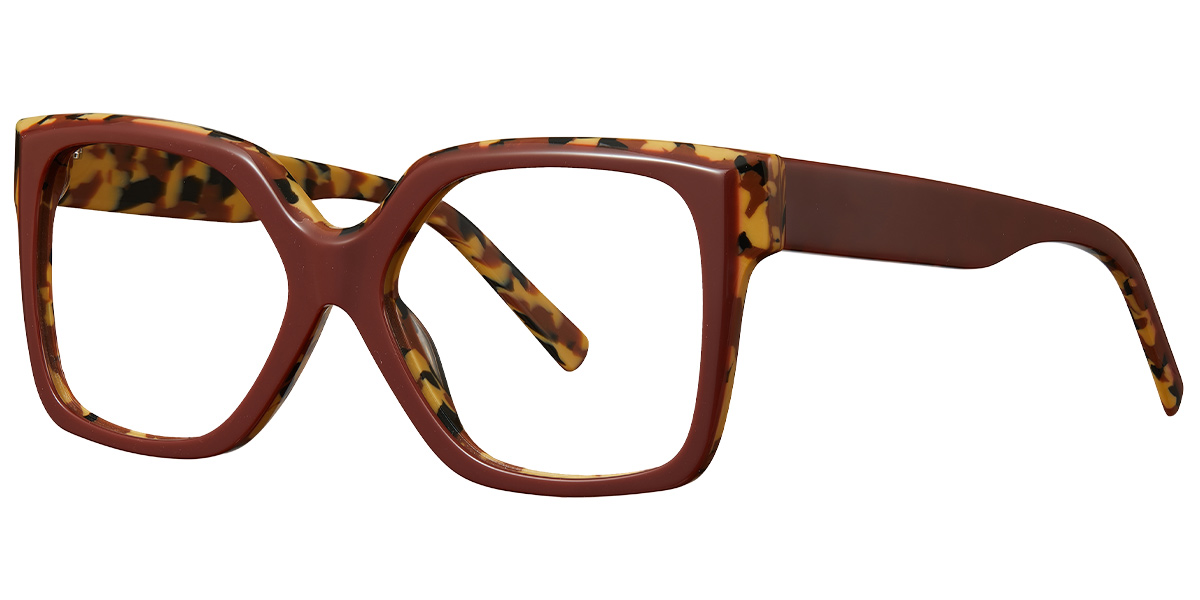 Acetate Square Frame pattern-brown