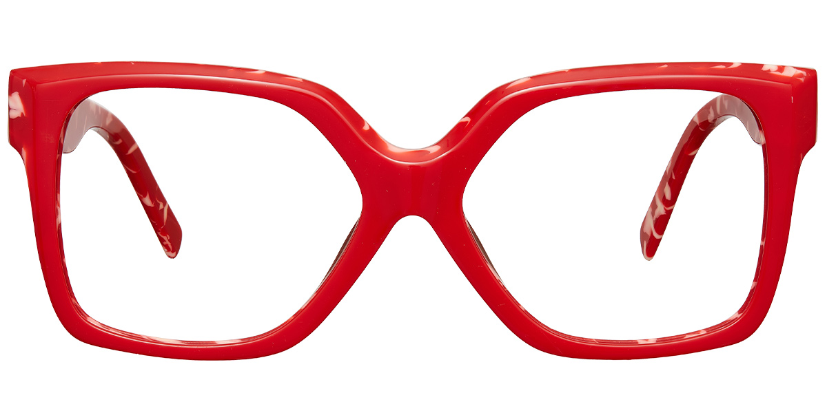 Acetate Square Frame pattern-red