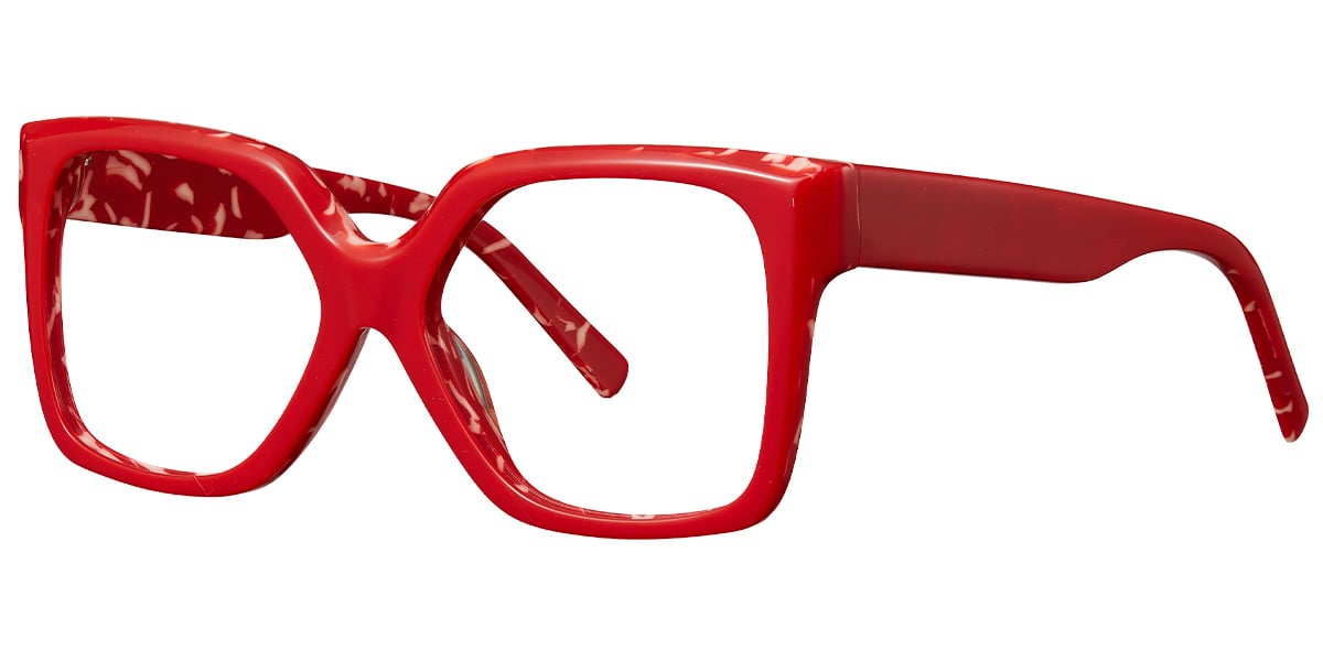 Acetate Square Frame pattern-red