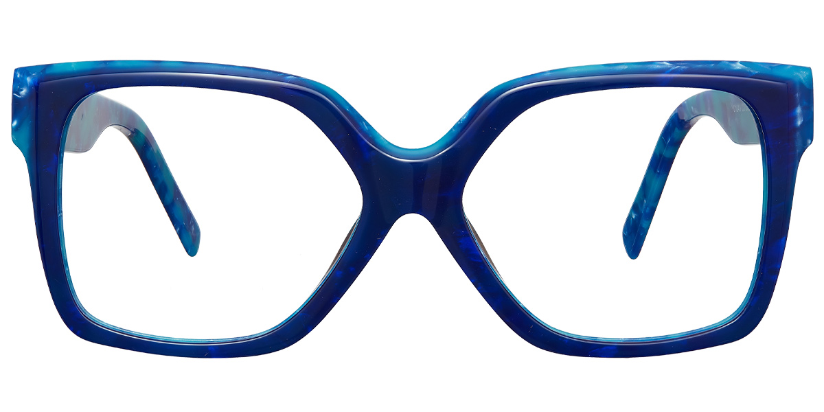 Acetate Square Frame pattern-blue