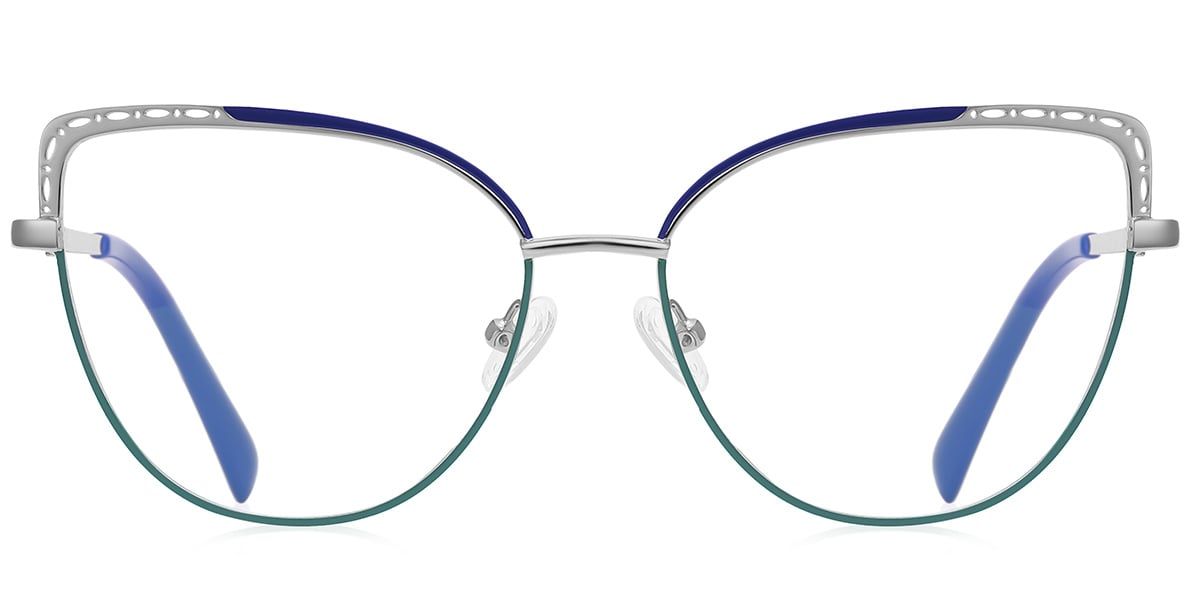 Cat Eye Frame pattern-blue