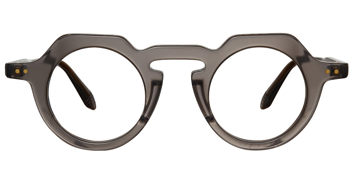 Acetate Round Frame translucent-grey