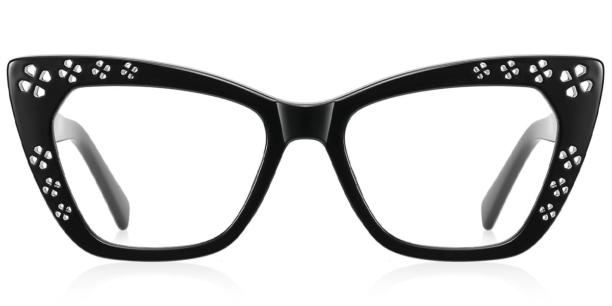 Cat Eye Frame pattern-black