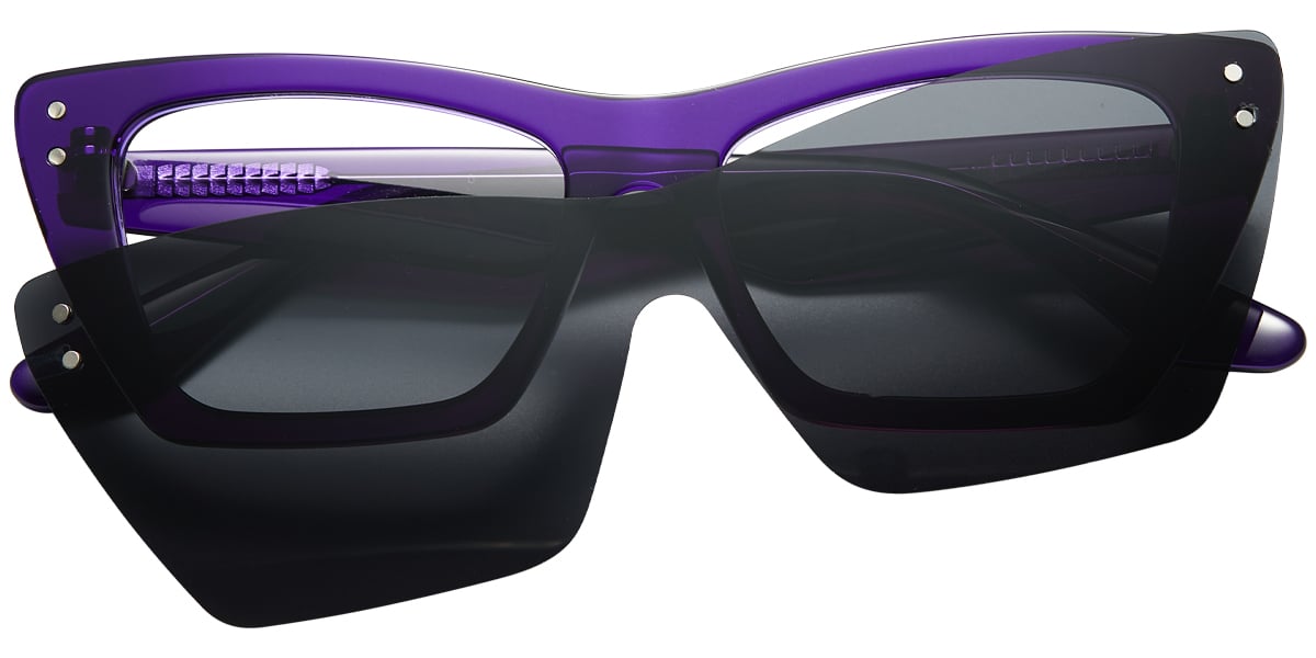 Acetate Square Frame translucent-purple