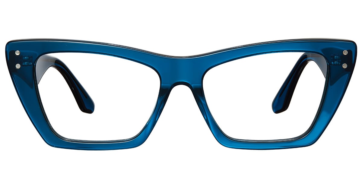 Acetate Square Frame translucent-blue