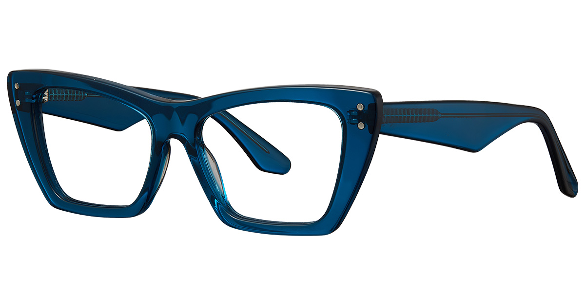 Acetate Square Frame translucent-blue