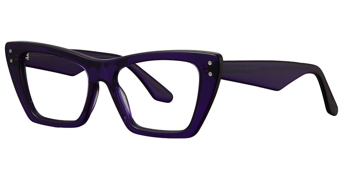 Acetate Square Frame translucent-purple