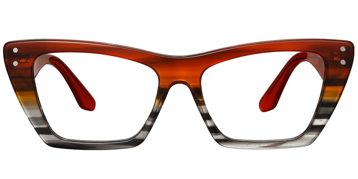 Acetate Square Frame pattern-orange